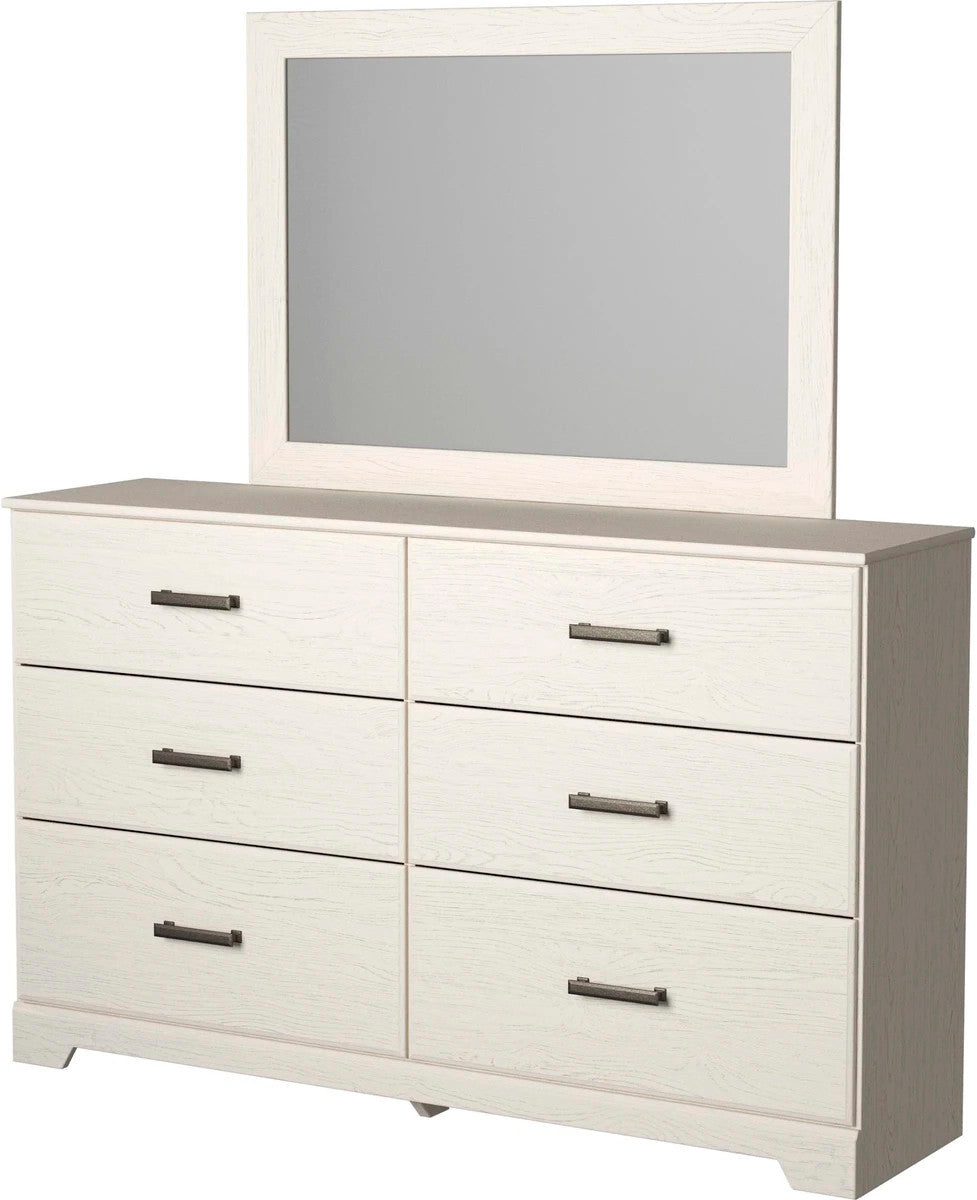 GATELL White 60" Wide Dresser & Mirror