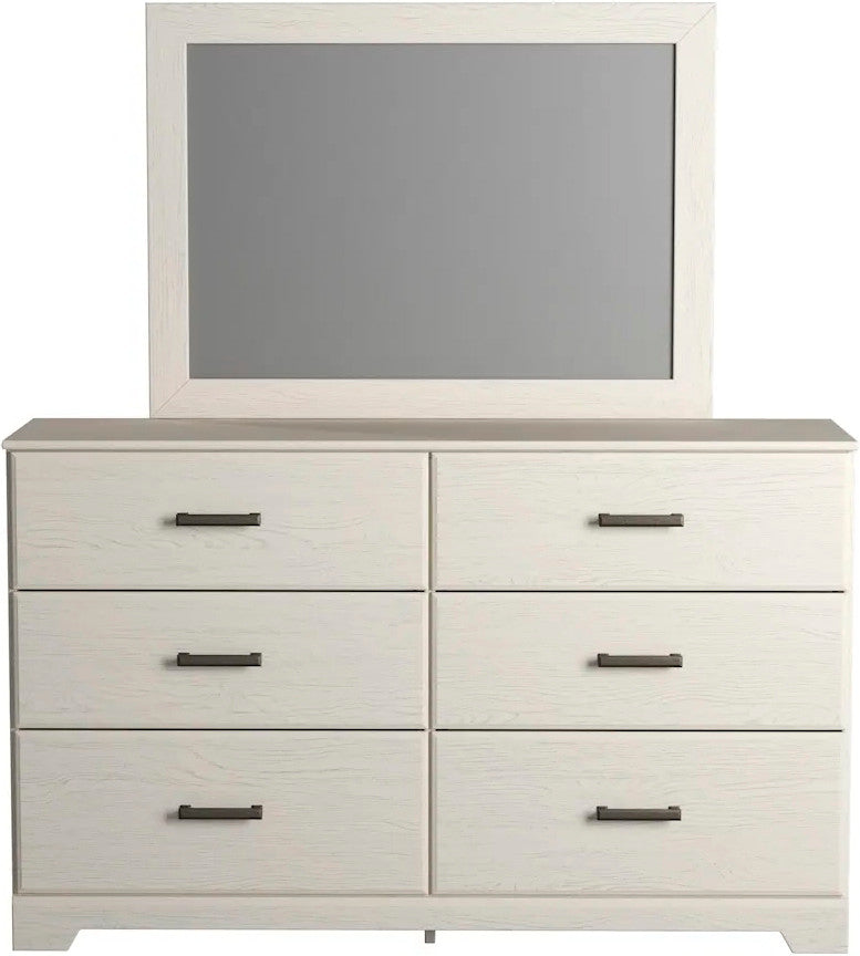 GATELL White 60" Wide Dresser & Mirror