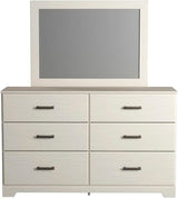 GATELL White 60" Wide Dresser & Mirror