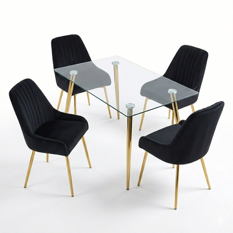 MOSIER Gold 64" Wide Dining Table