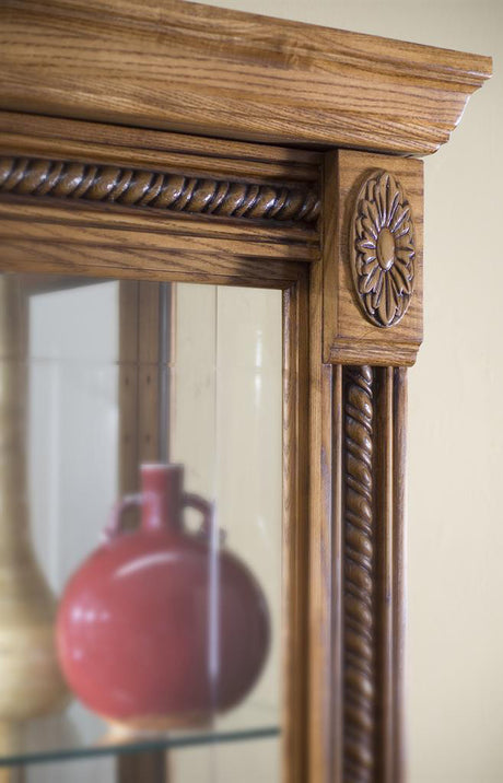 Gian Oak Curio with Sliding-Door & Lock