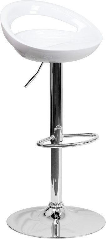 GLOSSY White Swivel Barstool
