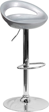 GLOSSY Silver Swivel Barstool