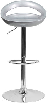 GLOSSY Silver Swivel Barstool
