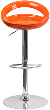 GLOSSY Orange Swivel Barstool