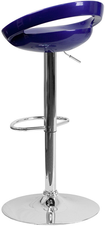 GLOSSY Blue Swivel Barstool