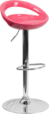 GLOSSY Pink Swivel Barstool