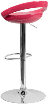 GLOSSY Pink Swivel Barstool