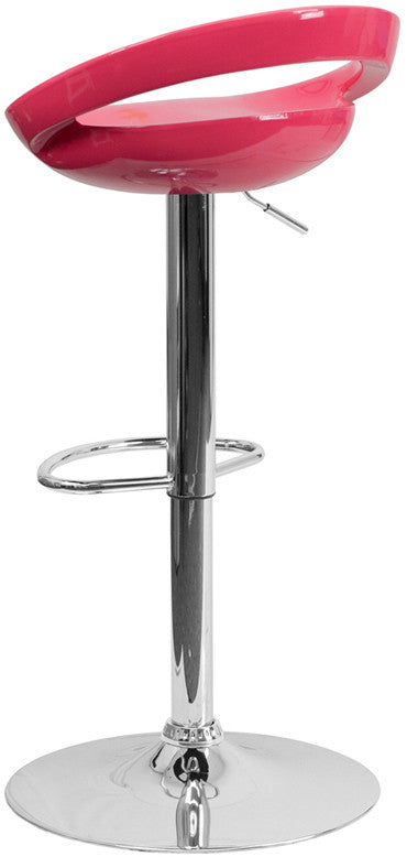 GLOSSY Pink Swivel Barstool