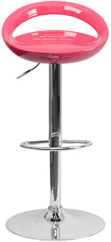 GLOSSY Pink Swivel Barstool