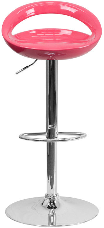 GLOSSY Pink Swivel Barstool