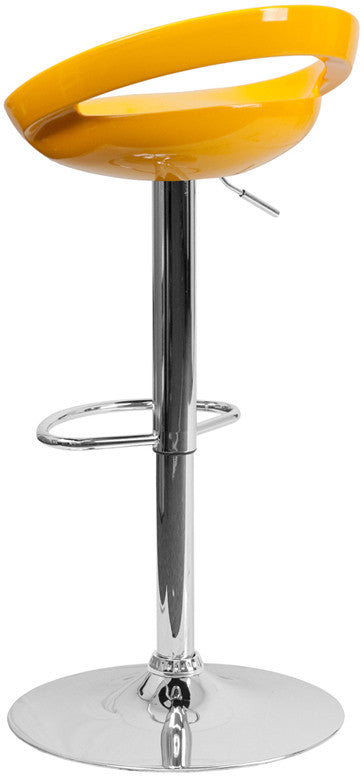 GLOSSY Yellow Swivel Barstool