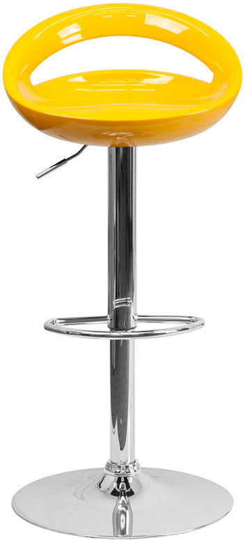 GLOSSY Yellow Swivel Barstool