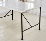 GRACE 7 Piece White Marble Dining Set