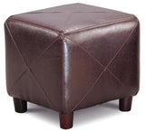 GREER Brown Leather Ottoman