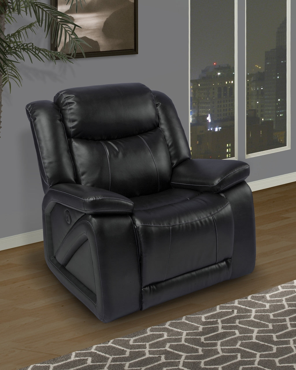 Greta Black Glider Recliner