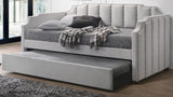 SICILY Gray Velvet 85" Wide x 40" Height Daybed with Trundle