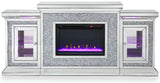 HAGIA Mirrored 67" Wide Fireplace with LED Lights