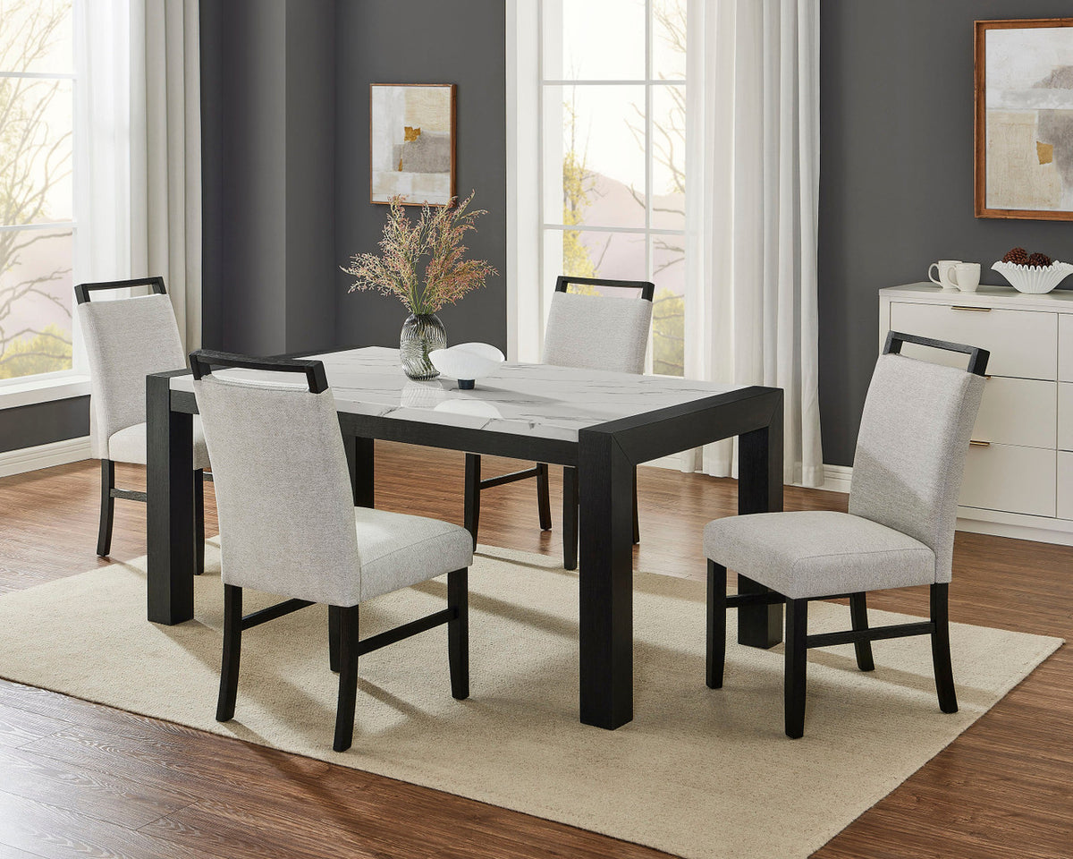 HANDLEY Faux Marble 4 Piece Dining Set