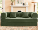 HANS Green 78" x 27" Wide Compressed Foam Modular Lounge Sofa Bed