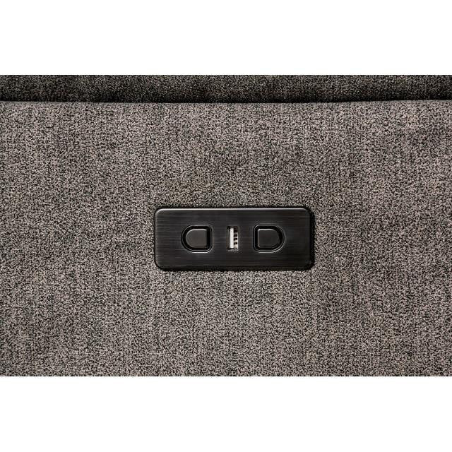 HARLEY Gray 131" x 121" Power Reclining Sectional with 3 Recliners