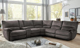 HARLEY Gray 131" x 121" Power Reclining Sectional with 3 Recliners