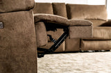 HARLEY Brown Power 121" Wide Sectional with 3 Recliners