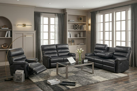 HAWKINS Black Reclining Sofa, Loveseat & Recliner