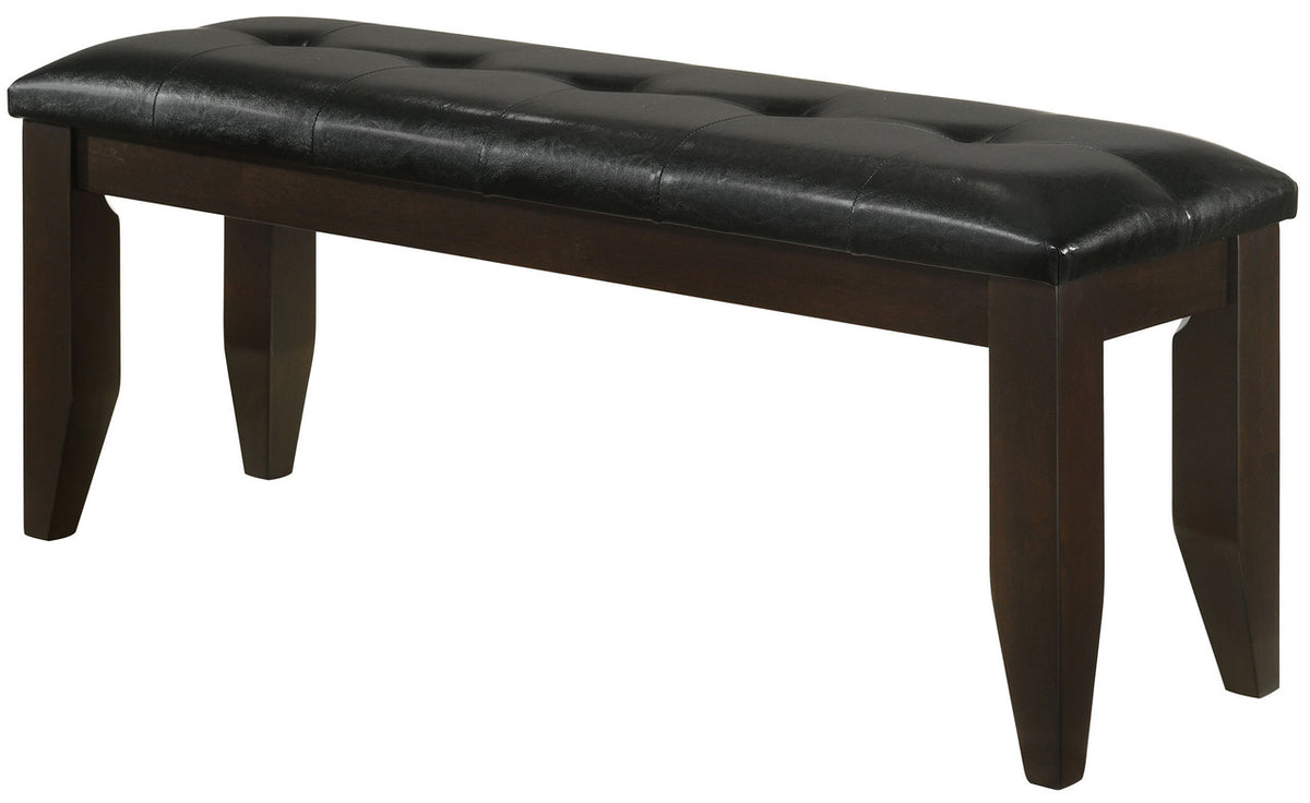 HAYVILLE Dark Brown & Black 47" Wide Dining Height Bench