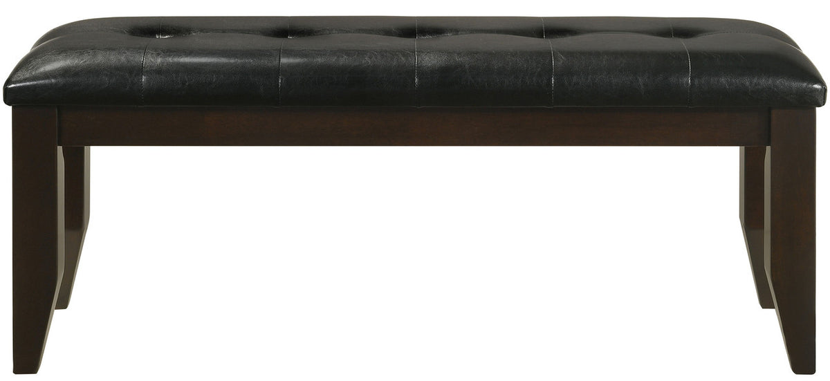 HAYVILLE Dark Brown & Black 47" Wide Dining Height Bench