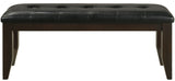 HAYVILLE Dark Brown & Black 47" Wide Dining Height Bench