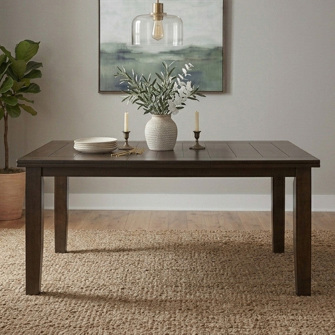 HAYVILLE Dark Brown & Black 66" x 42" Dining Table
