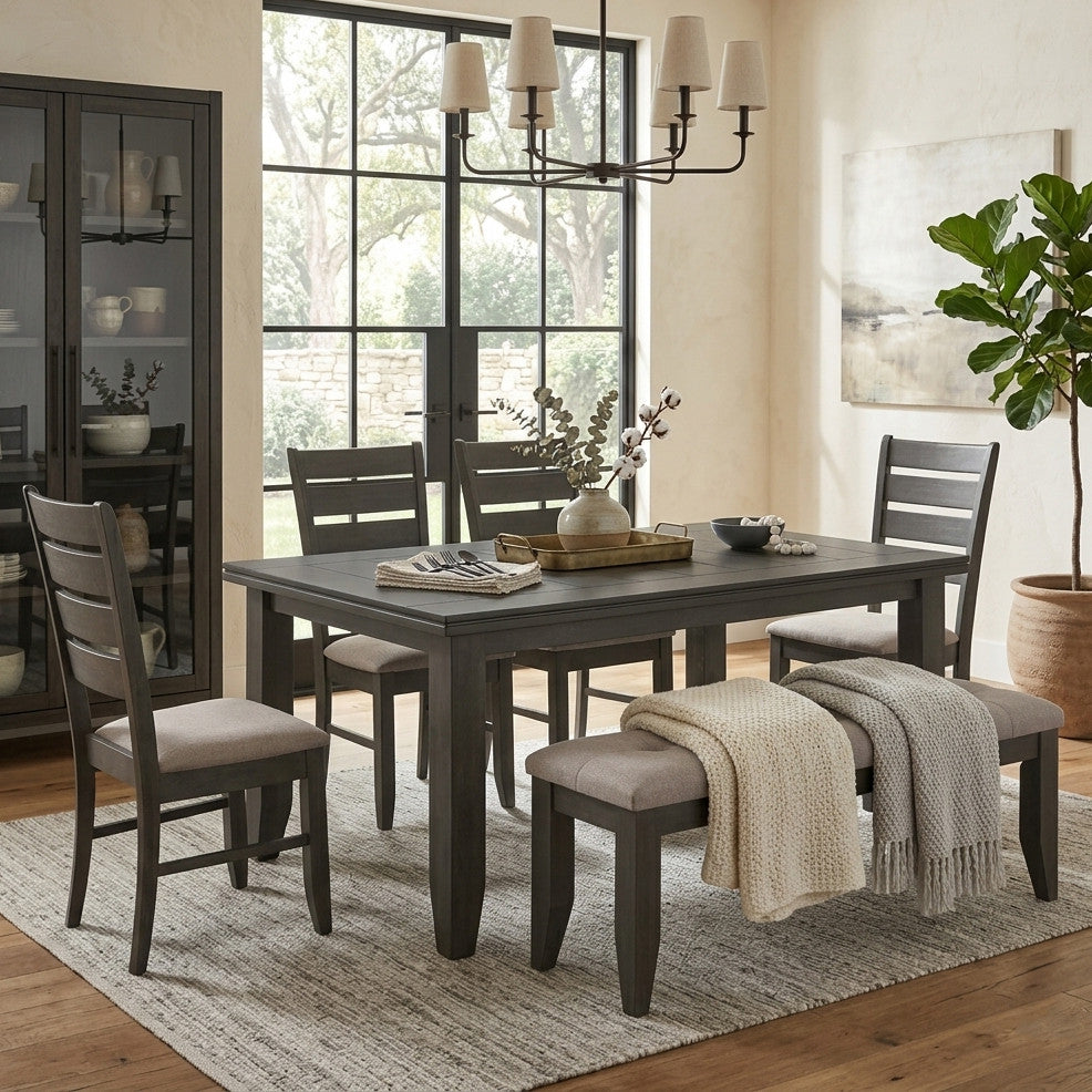 HAYVILLE Dark Gray 6 Piece Dining Set