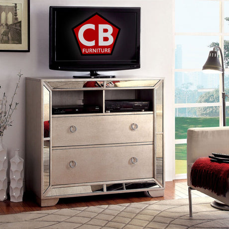 HAZEMORE Champagne 46" Wide Media Chest