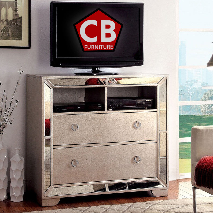HAZEMORE Champagne 46" Wide Media Chest