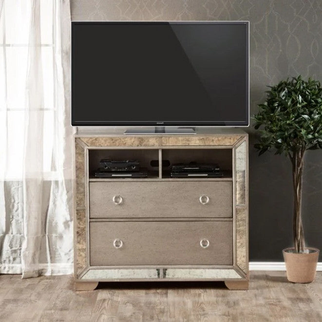 HAZEMORE Champagne 46" Wide Media Chest
