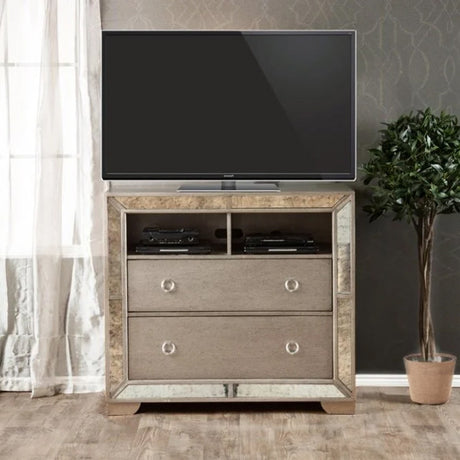 HAZEMORE Champagne 46" Wide Media Chest