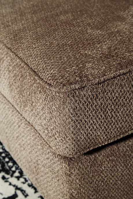 HAZMEL Teak Chenille 131" x 97" Oversized Sectional