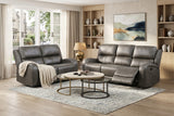 HELIOS Dark Gray Reclining Sofa & Loveseat