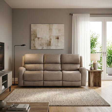 HELIOS Light Brown 85" Wide x 40" Height Reclining Sofa