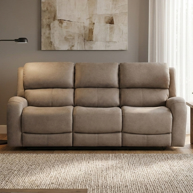 HELIOS Light Brown 85" Wide x 40" Height Reclining Sofa