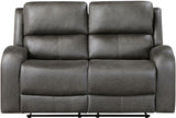 HELIOS Dark Gray 62" Wide x 40" Height Reclining Loveseat