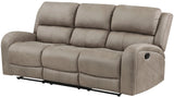 HELIOS Light Brown 85" Wide x 40" Height Reclining Sofa