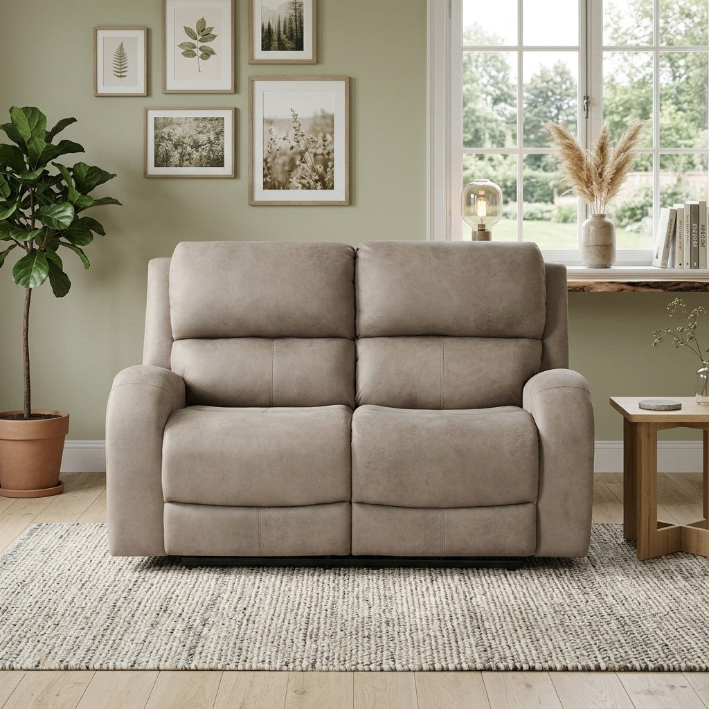 HELIOS Light Brown 62" Wide x 40" Height Reclining Loveseat