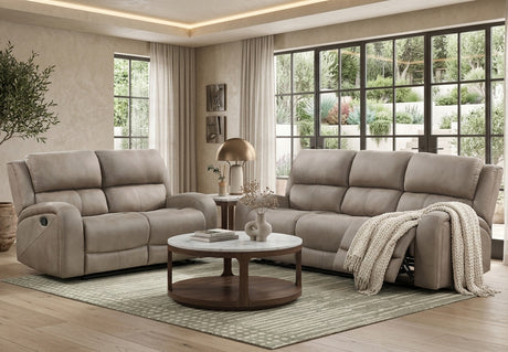 HELIOS Light Brown 85" Wide x 40" Height Reclining Sofa