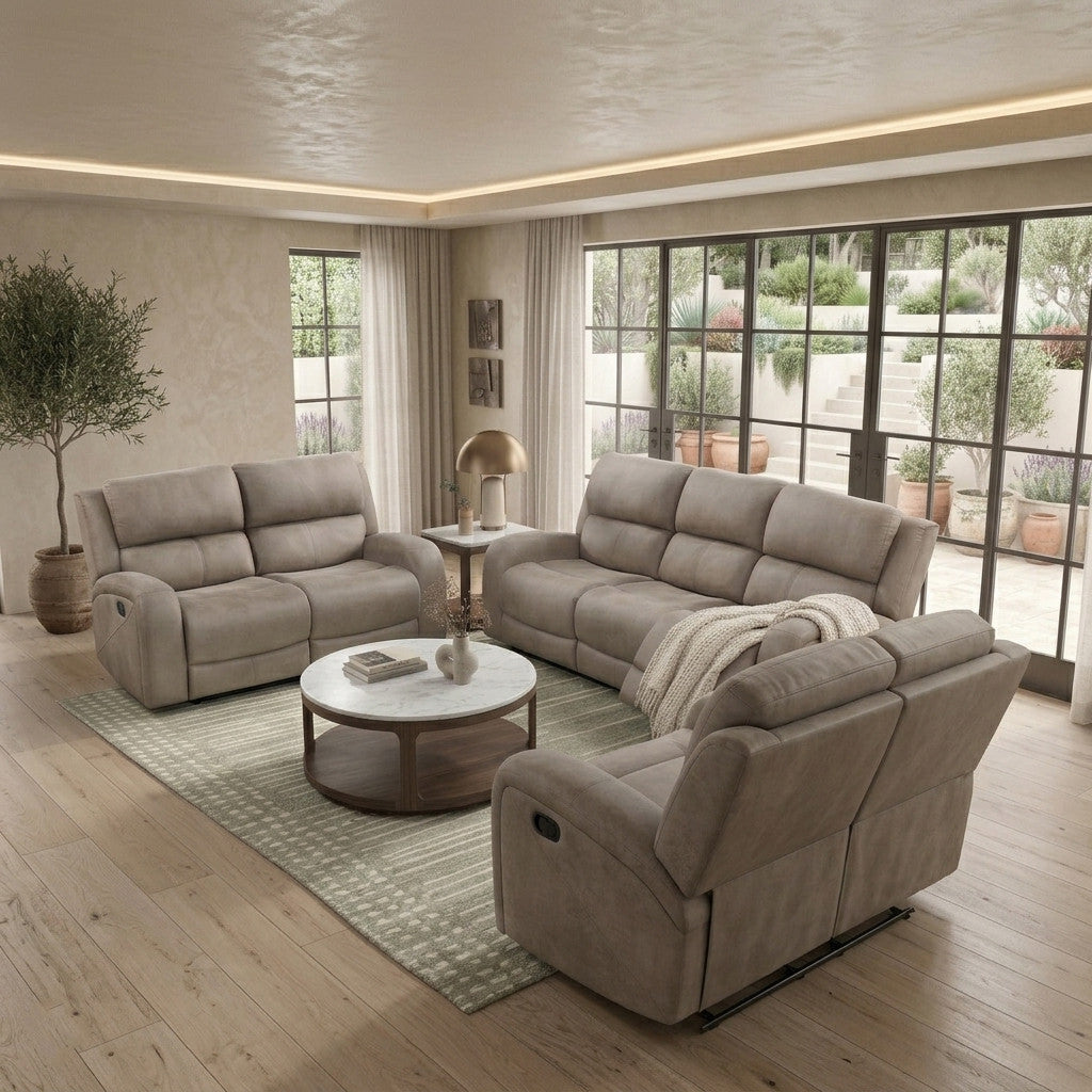 HELIOS Light Brown 62" Wide x 40" Height Reclining Loveseat