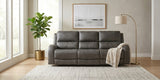 HELIOS Dark Gray 85" Wide x 40" Height Reclining Sofa
