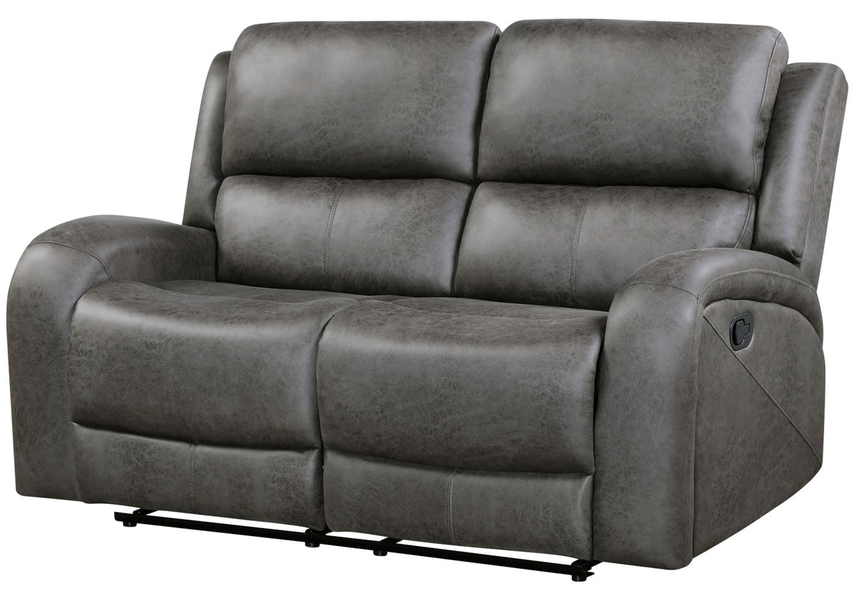 HELIOS Dark Gray 62" Wide x 40" Height Reclining Loveseat