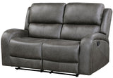 HELIOS Dark Gray 62" Wide x 40" Height Reclining Loveseat