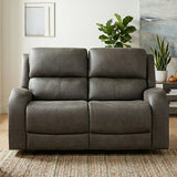 HELIOS Dark Gray 62" Wide x 40" Height Reclining Loveseat